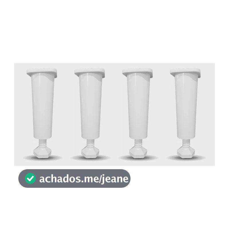 4x Pé De Armário Pezinho De Cozinha Pia Plastico 14 Até 17cm Branco