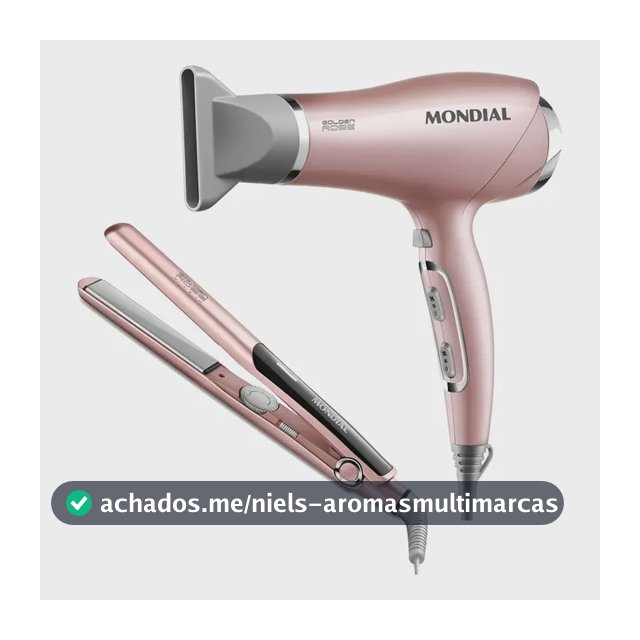 Kit Secador E Chapinha Profissional Mondial Chapa Prancha