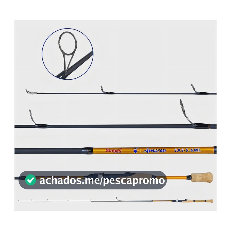 Vara de Molinete Sumax Amazon Spin 1,83m Fibra de Carbono 8-17Lb