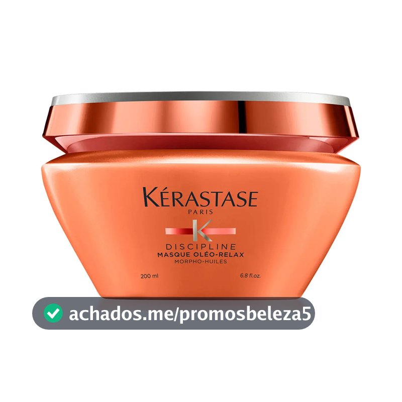 Máscara Capilar de Hidratação Intensa Anti-Frizz com Proteção Térmica até 230ºC para Cabelos Secos e Indisciplinados, Discipline Oléo-Relax, Kérastase 200ml