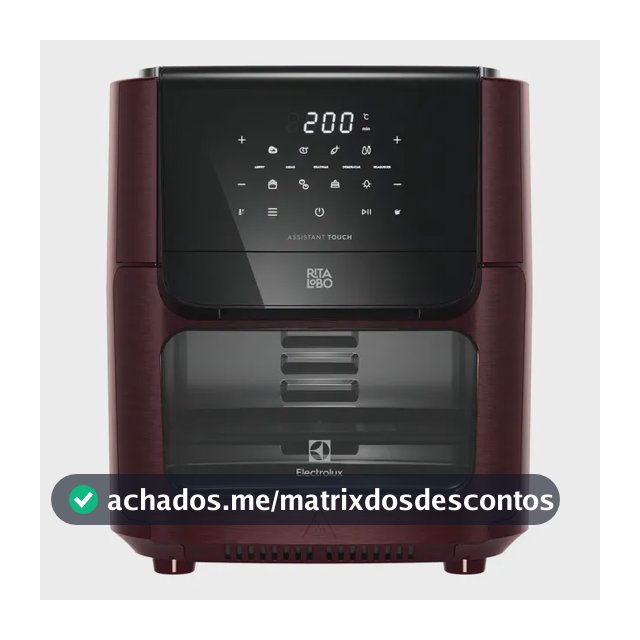 Fritadeira Air Fryer Oven Electrolux por Rita Lobo 12L Digital Vermelha Escura Experience 1700W EAF86