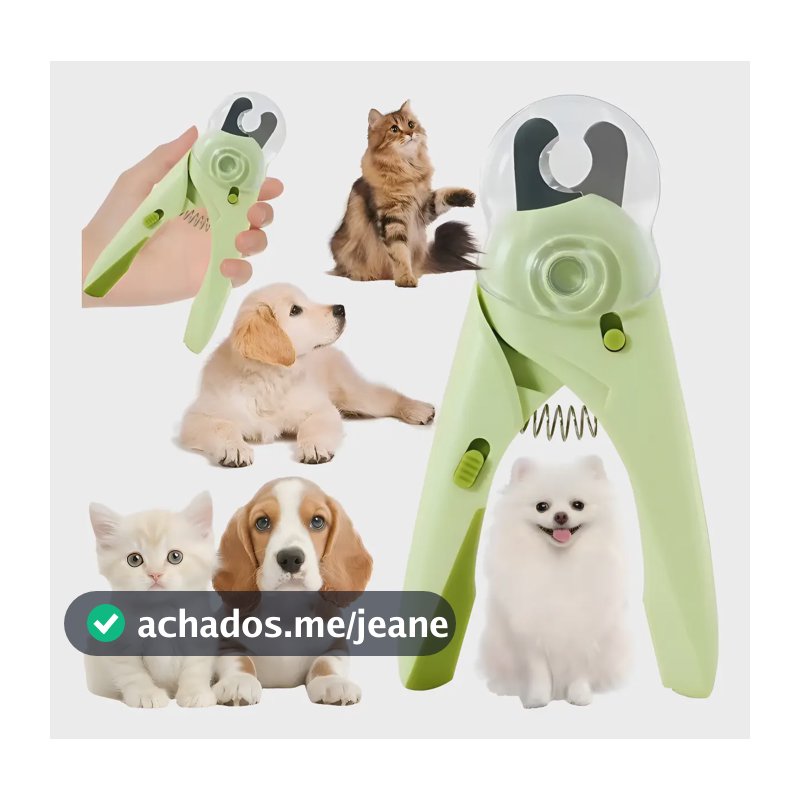 Cortador Unha Pet Cães E Gatos Com Luz Alicate Para Cachorro Verde/branco Pequenas E Médias
