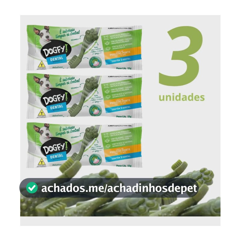 Anti Bafo Petisco Dogfy Dental Cães De Pequeno Porte 3un