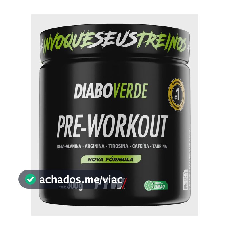 Suplemento FTW Diabo Verde Pre-Workout en pó sabor limão x 300g
