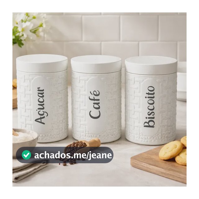 Kit 3 Potes Plástico 1,5lt Açúcar Café Biscoito Mantimento