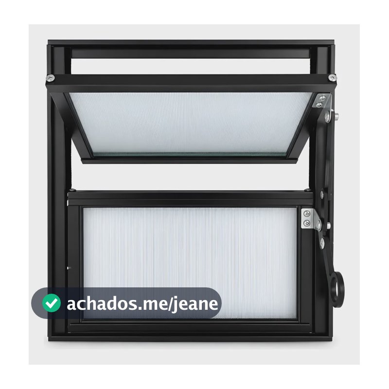 Vitro Janela Basculante Alumínio Preto 30x30 Cm Vidro Boreal Alumínio/preto