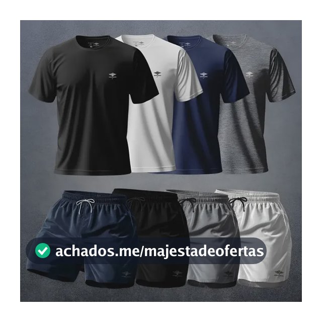Kit Camisetas Dry Fit Uv E Shorts Tactel Academia P Ao Plus