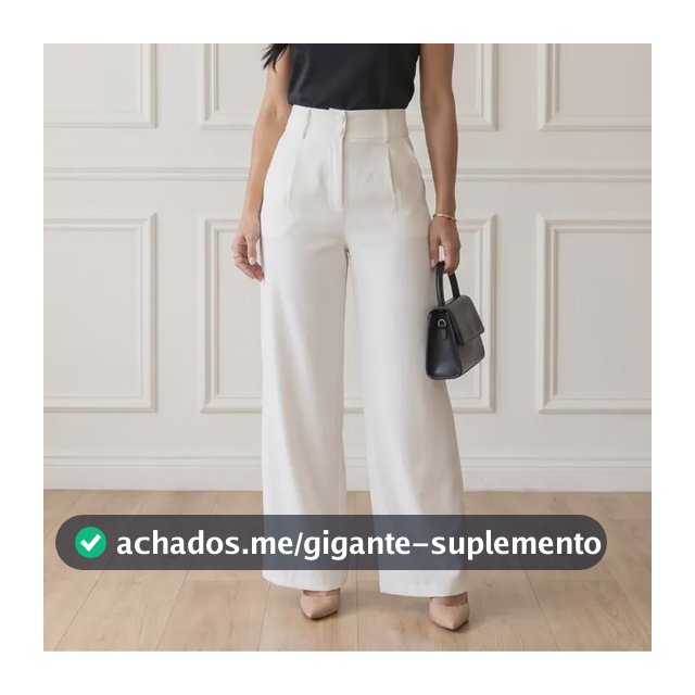 Calça Wide Leg Alfaiataria Social Pantalona Cintura Alta