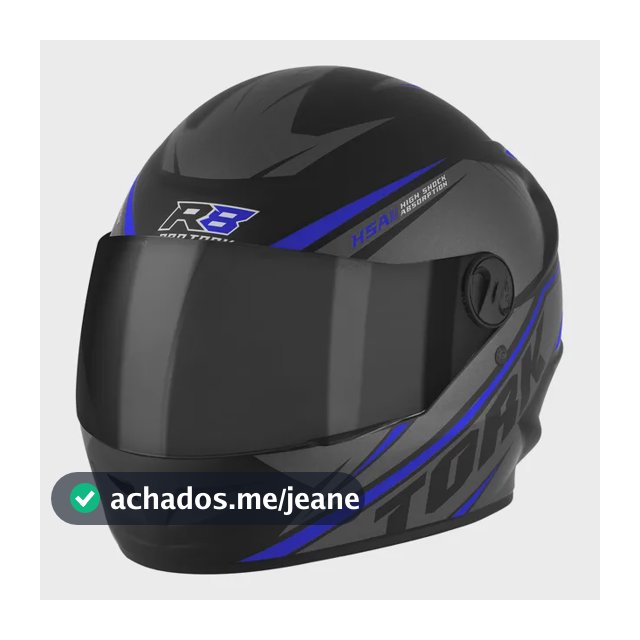Capacete Fechado Pro Tork R8 Viseira Fumê Nf Azul 59/60
