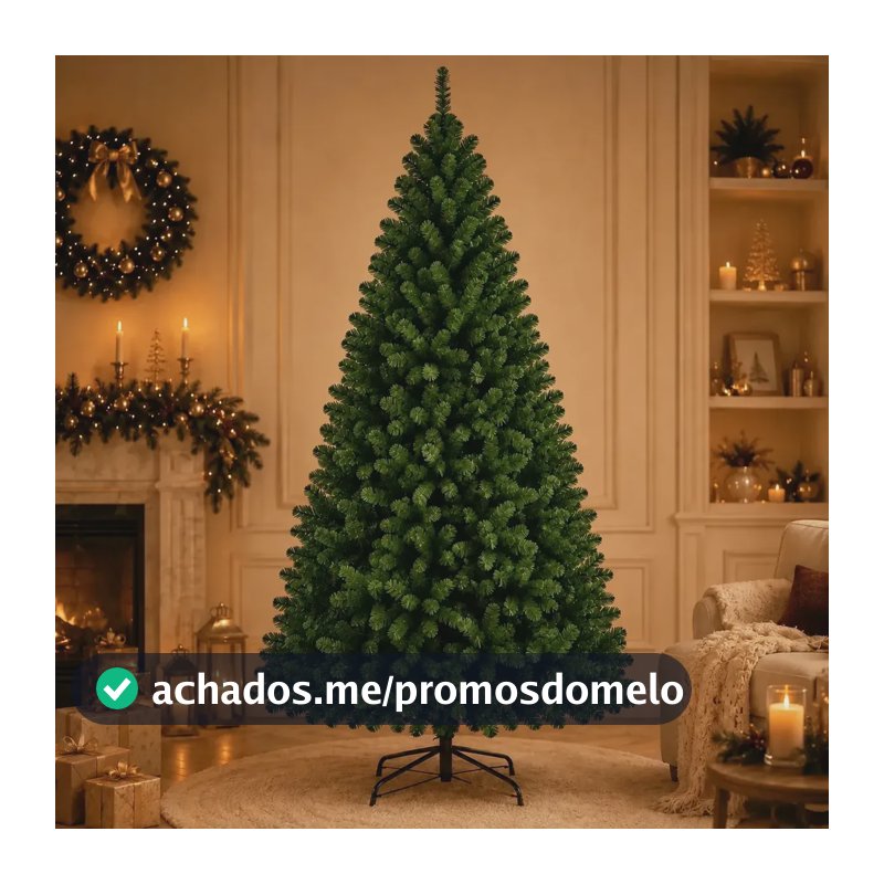 Árvore De Natal Grande 2,10 Metros Pinheiro Tradicional 1000 Galhos Cheia Verde Luxo