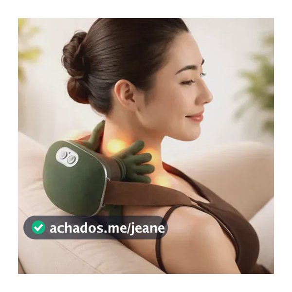 Massageador Pescoço Ombro Recarregável Maozinha Deep 3d Verde-escuro 127/220v