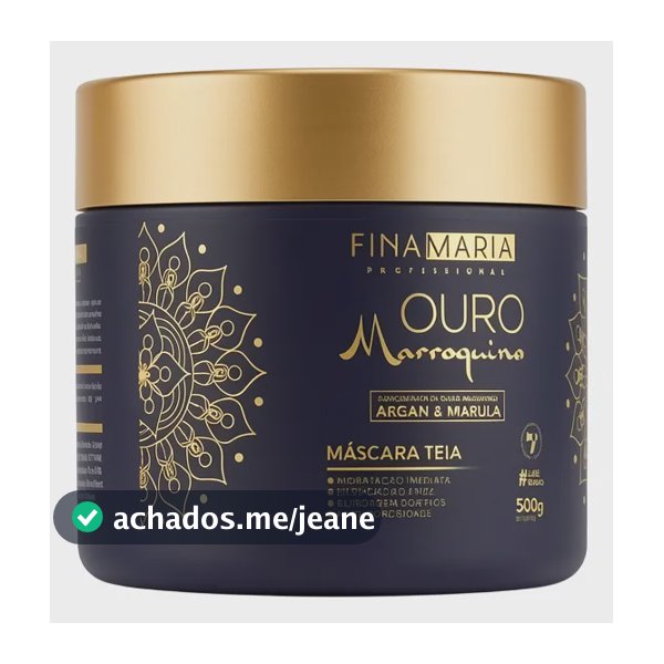 Máscara Ouro Marroquino Antifrizz Efeito Teia Fina Maria 500