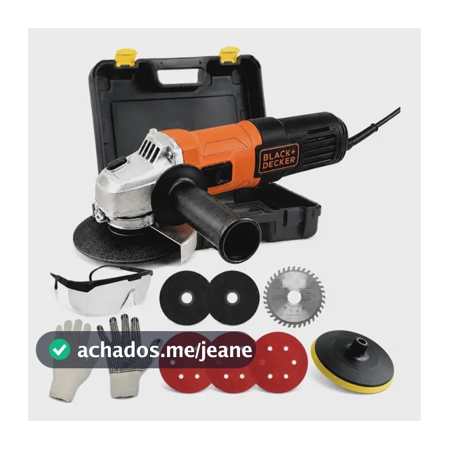 Esmerilhadeira Lixadeira Angular Black Decker + Acessórios