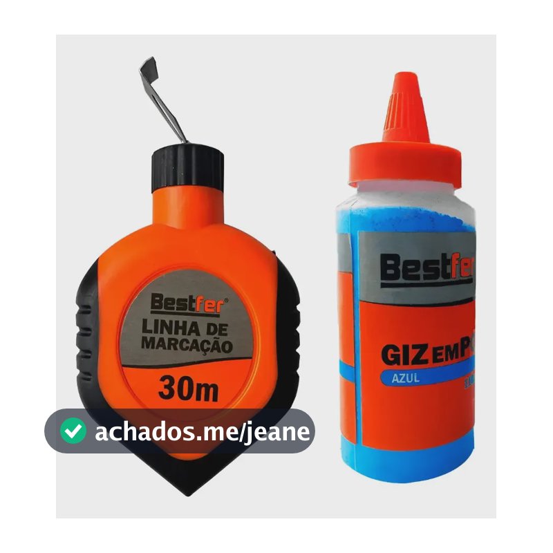 Kit Gesseiro Completo Linha De Marcação E Giz Em Pó