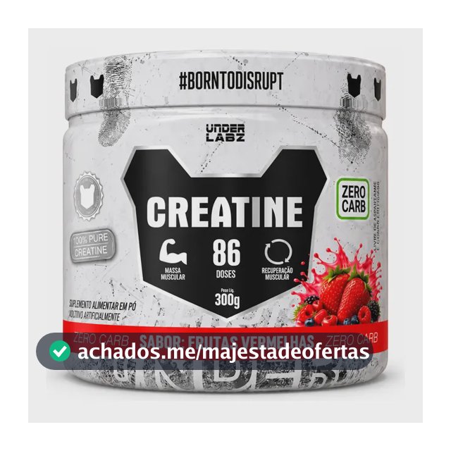 Creatina Zero Carb De Frutas Vermelhas Under Labz, 300g Frutas Vermelhas