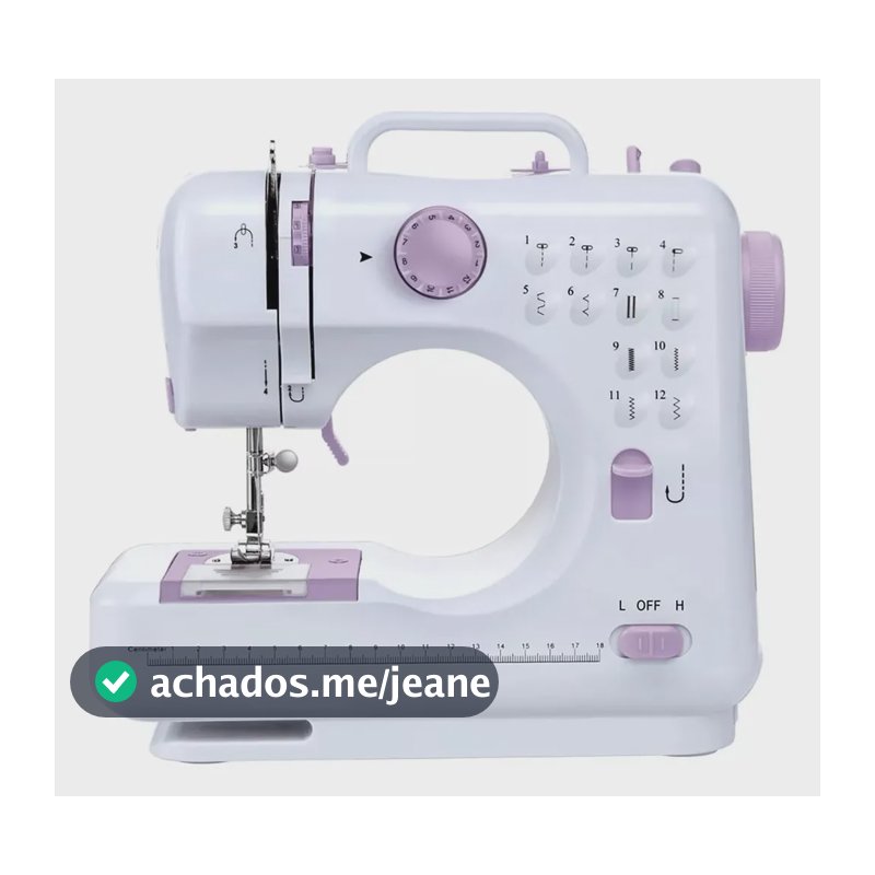 Máquina De Costura 12 Pontos Elétrica Portátil Bivolt Branco Branco 127/220v