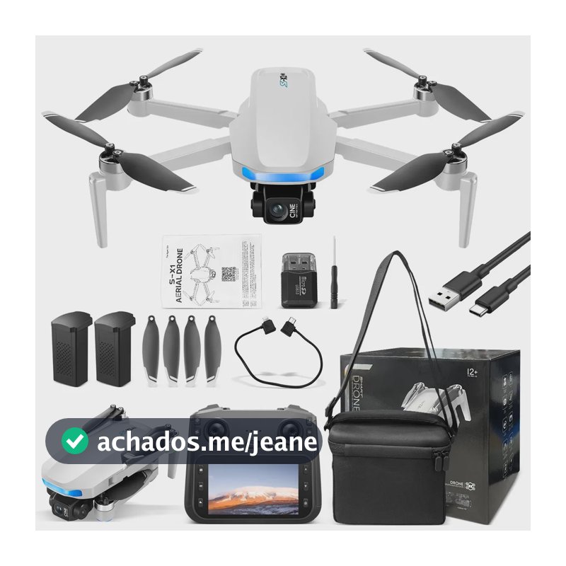 Drone Tela Grande Ctrl Gimbal 3eixos Gps Quad Retornoponto Drone Motor Brushless Profissional Detecção Inteligente De Obstáculos S-x1