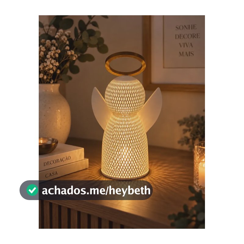Anjo Natal Led Luminária Decorativa Mesa Presente 20cm 20cm