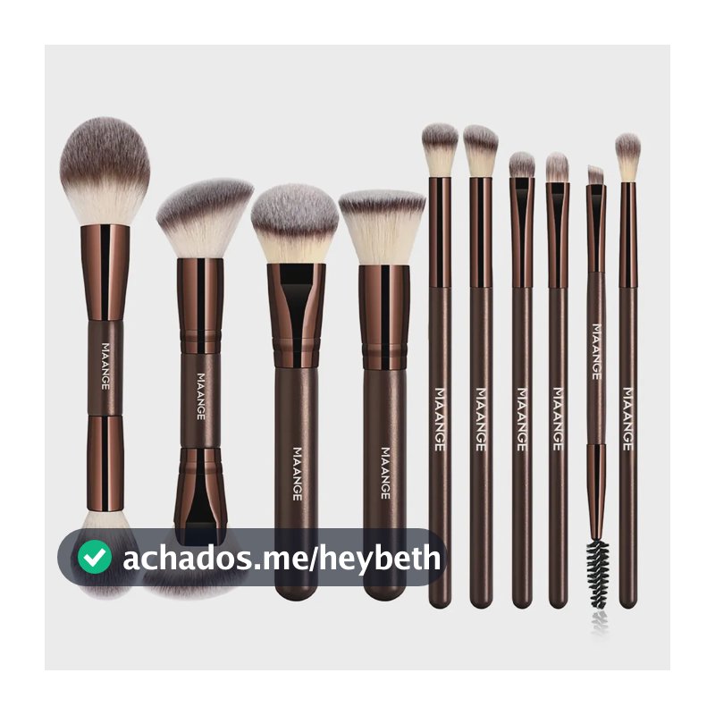 Kit 10 Pincel Maange Profissional De Maquiagem ，Pincel para sombra, pincel para blush, pincel para corretivo