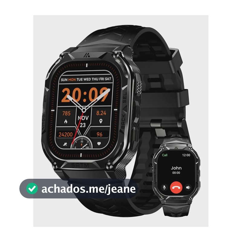 Kospet M3e Relógio Inteligente Masculino Esportivo Preto Mesh