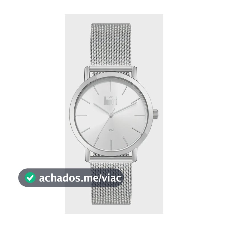 Relógio Dumont Traveller Masculino de Aço Prata Analógico