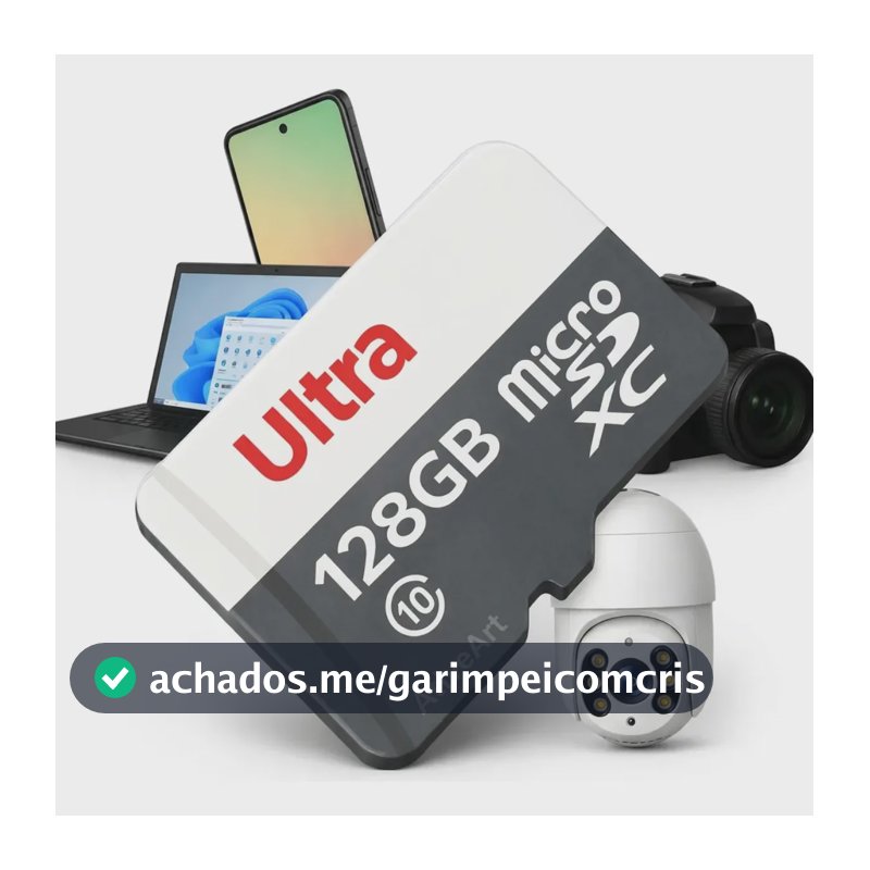 Cartão De Memória 128 Gb Micro Sd Classe 10 Ultra 100mb/s, Para Drones, Celulares, Câmeras Wi-fi, Com Adaptador Sd