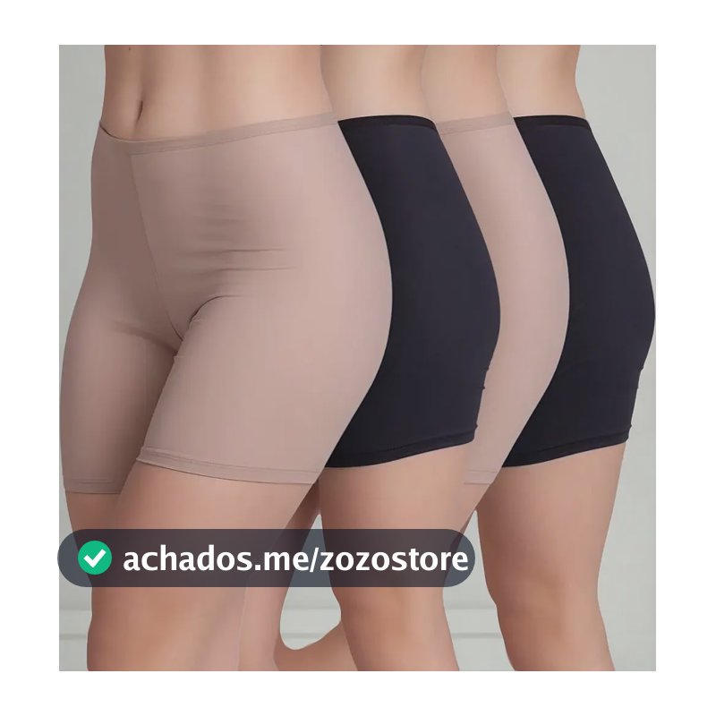 Kit 4 Short Segunda Pele Feminino Bermuda Anágua Sobvestido Preto E Chocolate M