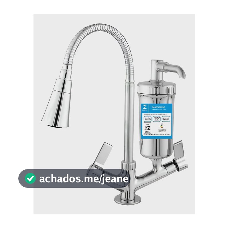Torneira Filtro Gourmet Flex Cozinha Bancada 2 Jatos Cone Prateado Cromada