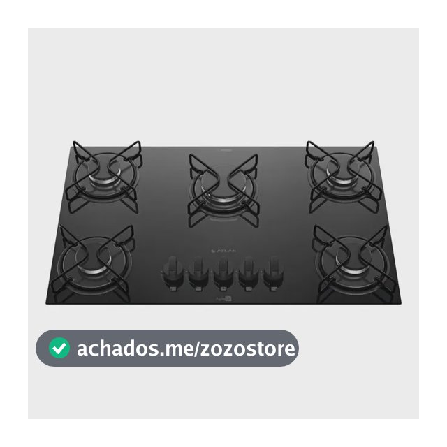 Cooktop 5 Bocas Atlas Agile Up com Mesa De Vidro A Gás Preto Bivolt