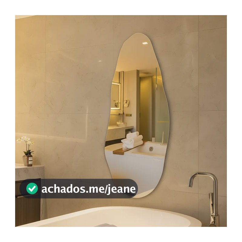 Espelho Orgânico 70cm Decoração Lapidado Design Moderno Luxo E05 70x30