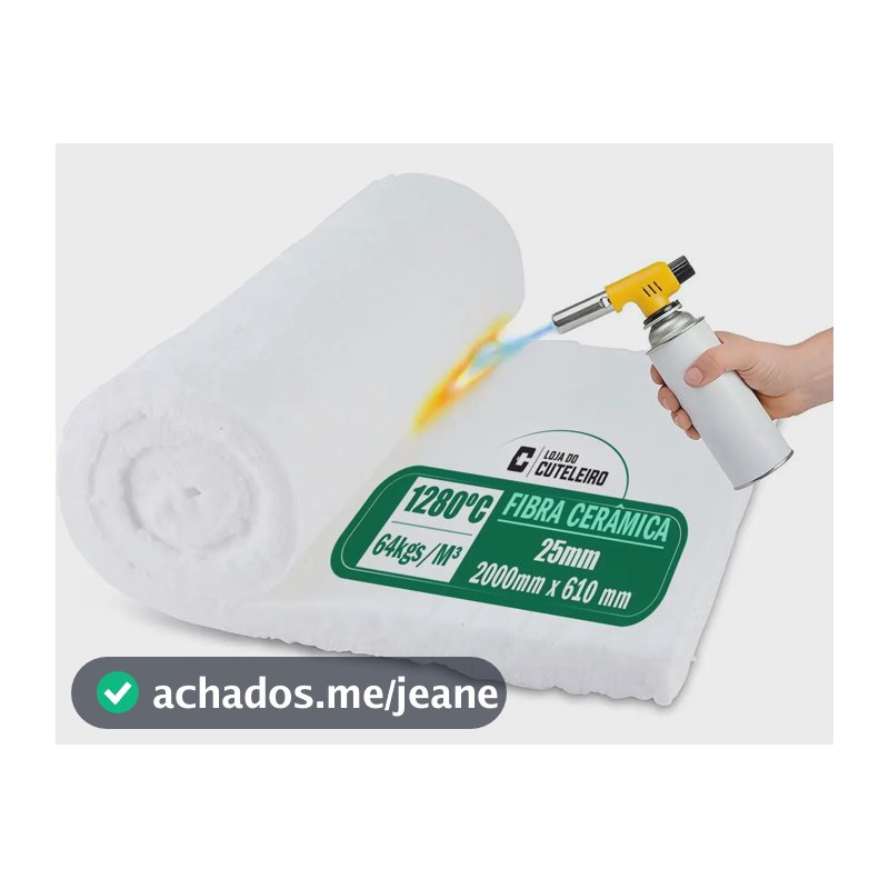 Manta De Fibra De Cerâmica 2000 X 610 X 25 Mm 1260º 64kg/m³
