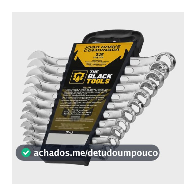 Jogo De Chave Boca E Estrela Combinada 12 Pçs Aço 6 22 Mm Cromada IF-12 The Black Tools