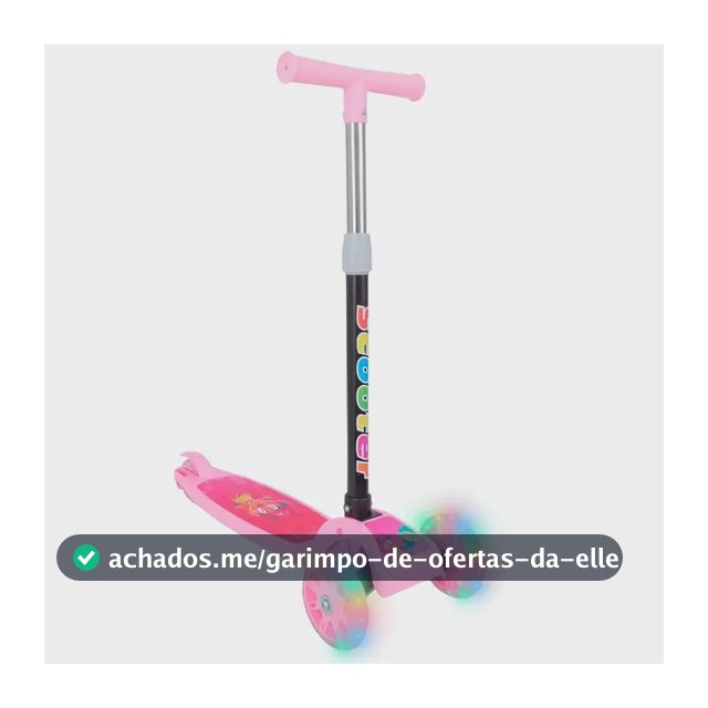 Patinete Infantil 3 Rodas Com Led Dobrável