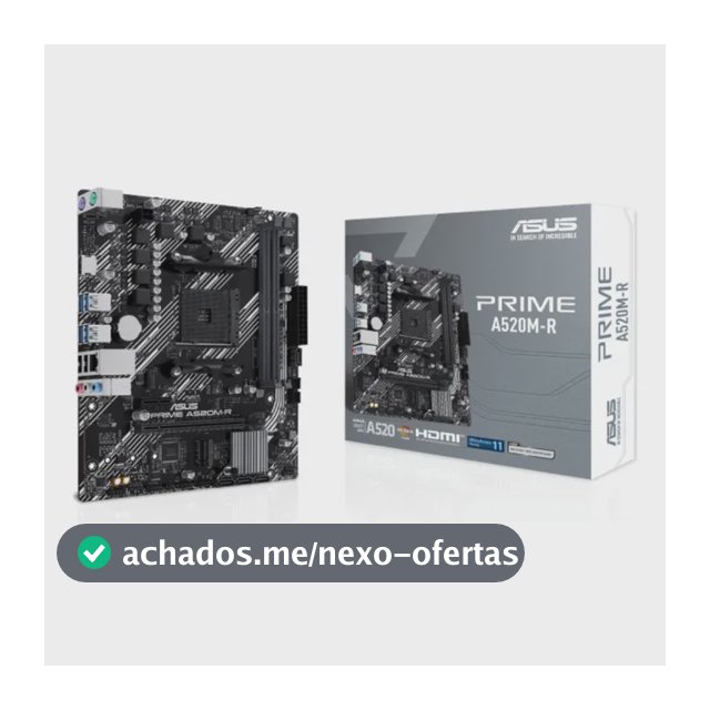 Placa Mãe Asus Prime A520m-r Am4 Ddr4 M.2 Chipset A520 Hdmi Preto