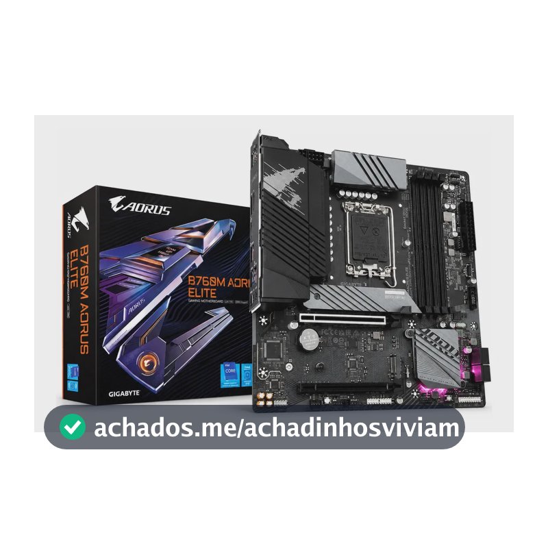Placa Mãe Gigabyte Intel 1700 B760m Aorus Elite 4x Ddr5 Matx Cor Preto