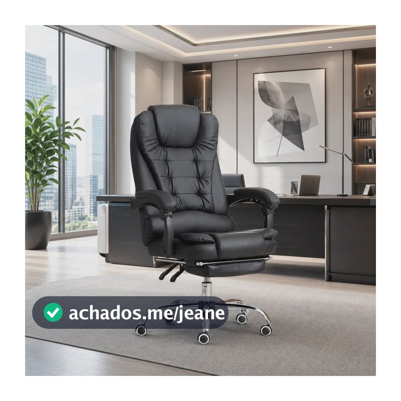 Cadeira De Escritorio Noble Presidente Ergonomica Couro Sintetico Com Apoio De Pes Cor Preta Vincere Brasil