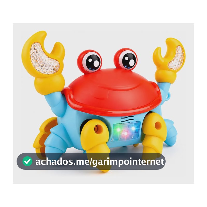 Carangueijo Brinquedo Fujão Sensor Dança Luz Som Infantil