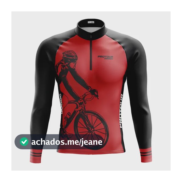 Camisa Ciclismo Manga Longa Pro Tour Vermelho Proteção Uv+50