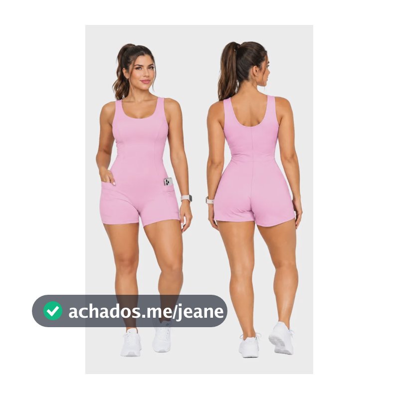 Macaquinho Fitness Academia Com Bolso Zero Transparência Rosa Lisa Gg
