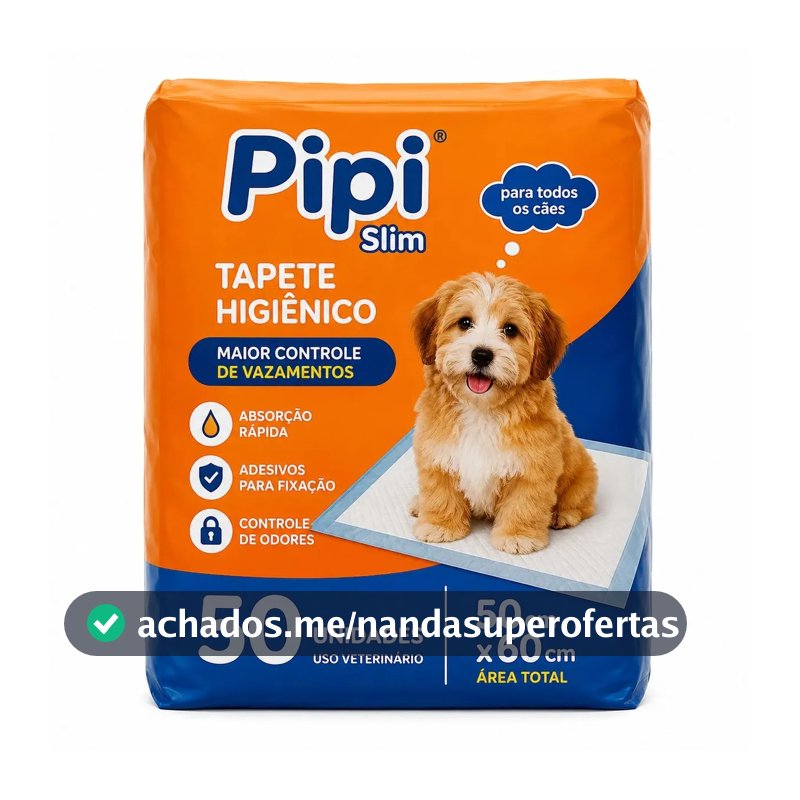 Tapete Higiênico para Cães Gatos Pets Manta Absorvente 50 Unidades 50x60 cm Absorção Rápida PawSoft Premium