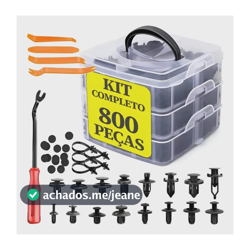 Kit 800 Presilha Grampo Parabarro Parachoque Universal Carro