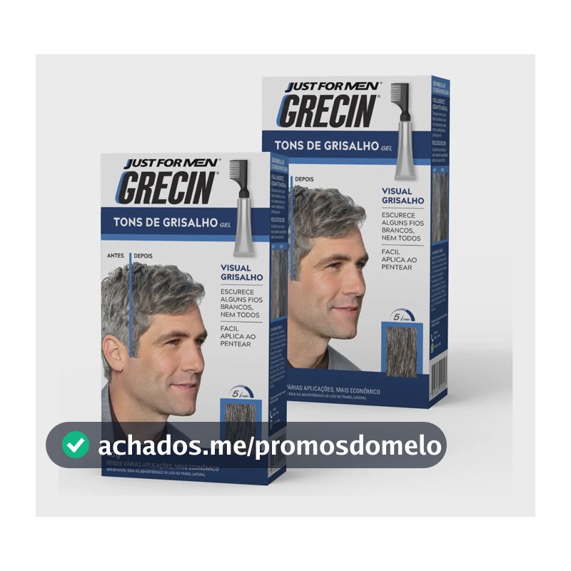 Kit Tintura Em Gel Grecin Tons De Grisalhos 2 Unidades 40g