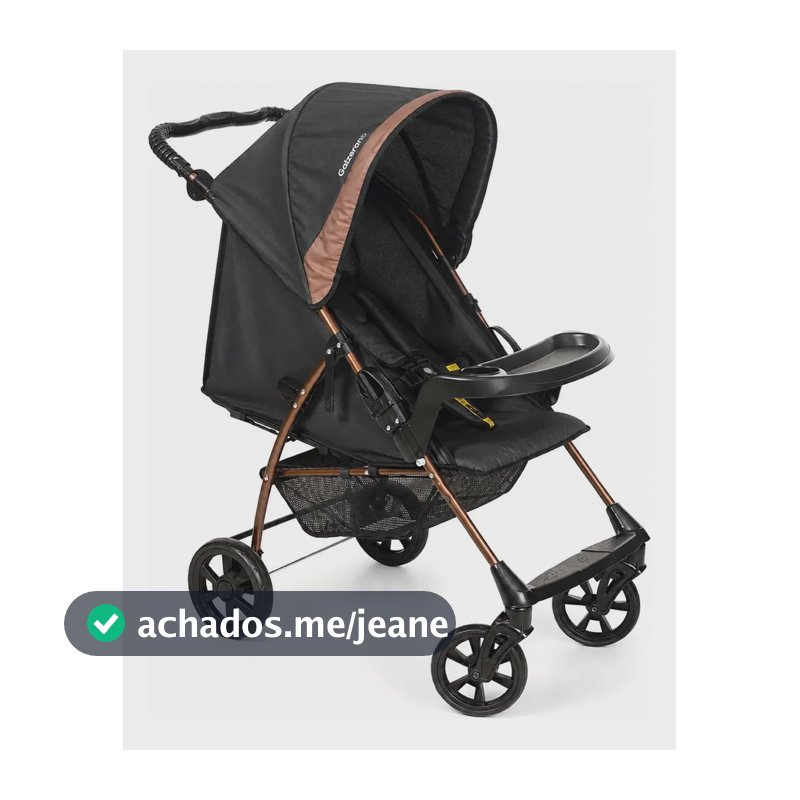 Carrinho De Bebê Romano 0 A 15kg Galzerano Cor Preto/Cobre