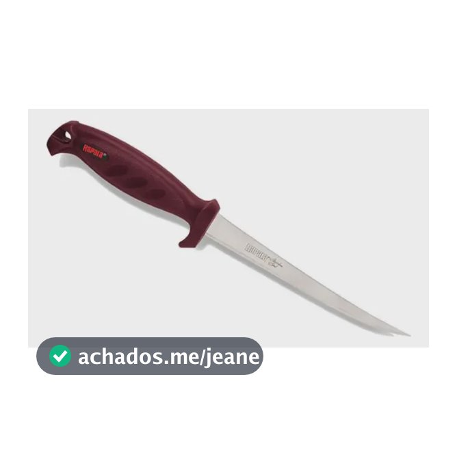 Faca Fileteira Rapala Afiada Pescaria Tucunaré Camping Brk Cor Vermelho