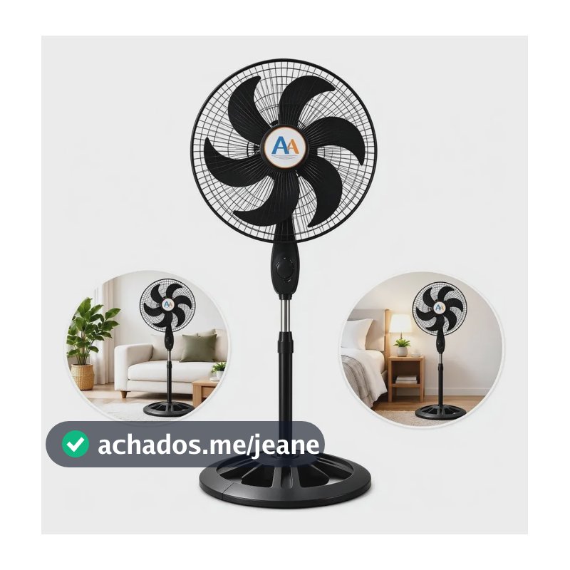Ventilador De Coluna 40cm 3 Velocidades Bivolt110/220v Preto 1.3 Cm Preto 110v Plástico 6