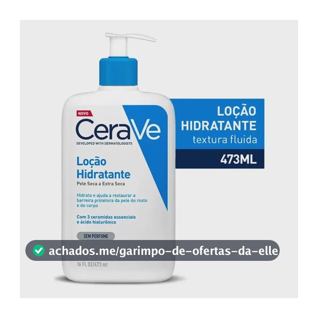 Loção Hidratante Corporal Sem Perfume, com Ceramidas Essenciais e Ácido Hialurônico, Textura Fluida CeraVe 473ml