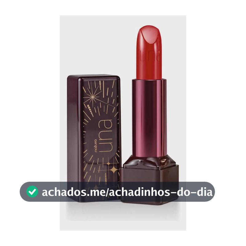 Batom Vermelho 02-Natura Una Brilhante Longa Duração FPS25 3,8g