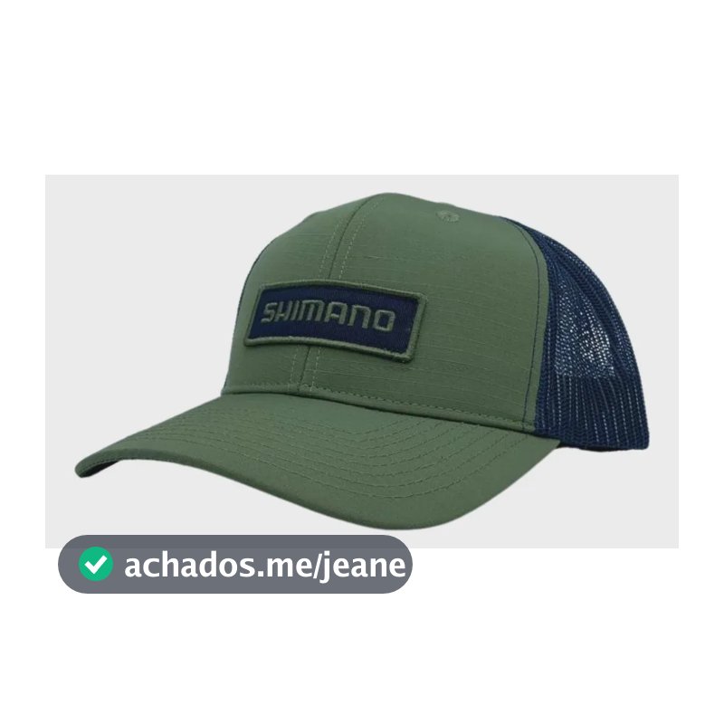Bone Shimano Verde/azul Logo Azul (telinha) Pesca Vde/azl Logo Azl U