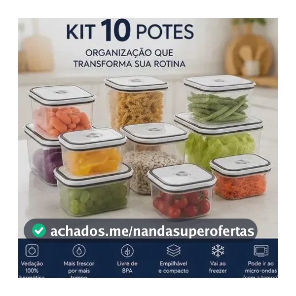 10 Potes Herméticos Electrolux de Plástico