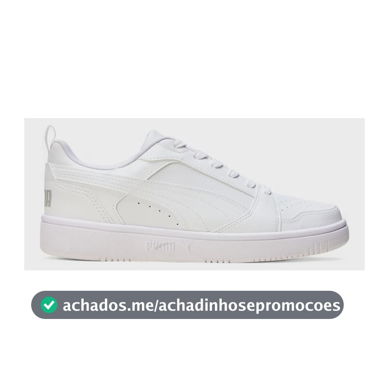 Tênis Casual Masculino Rebound V6 Low Puma Puma White-cool Light Gray Geométrico 42 Br